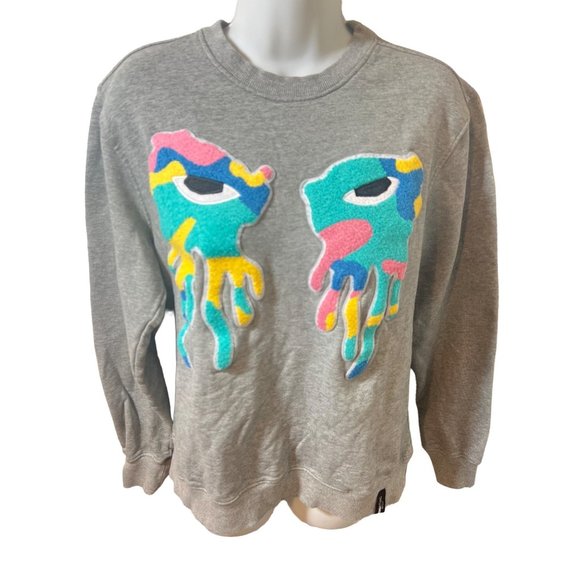 Roku Studio Pullover Grey Tear Chenille Womens Sweater Medium - Picture 1 of 8